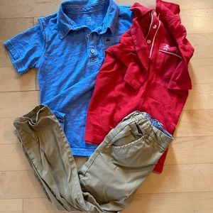 Bundle of Khakis and 2 polo shirts - Size 6